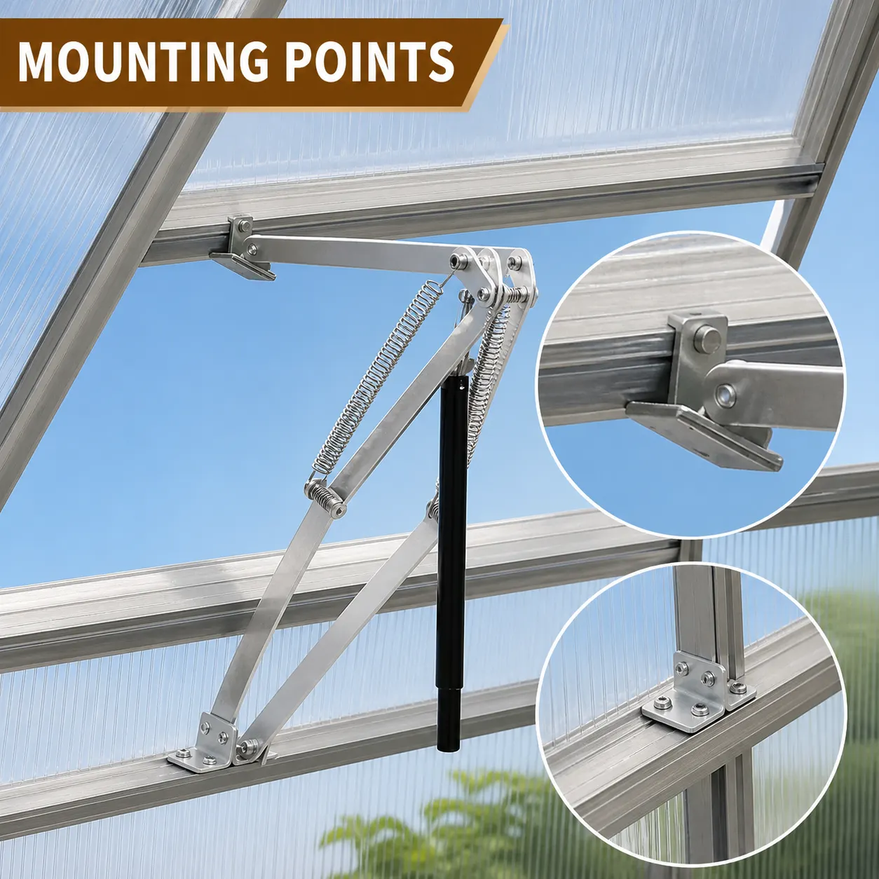 Automatic Greenhouse Window Opener in use